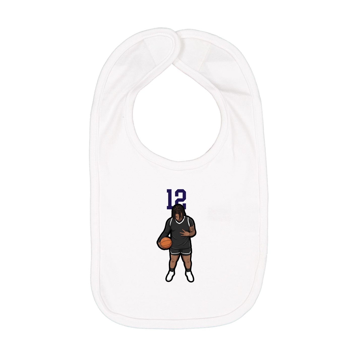 Infant Bib — Number Top in White