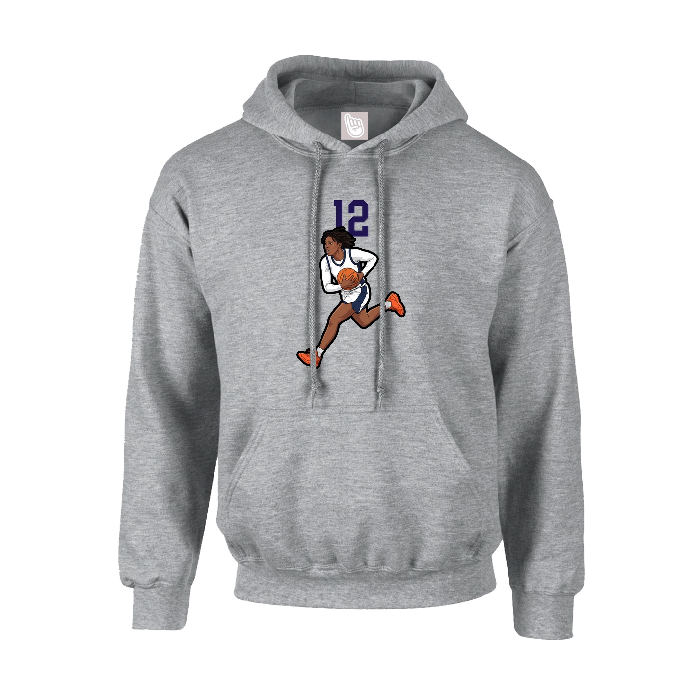 Youth Hoodie — Number Top in Grey