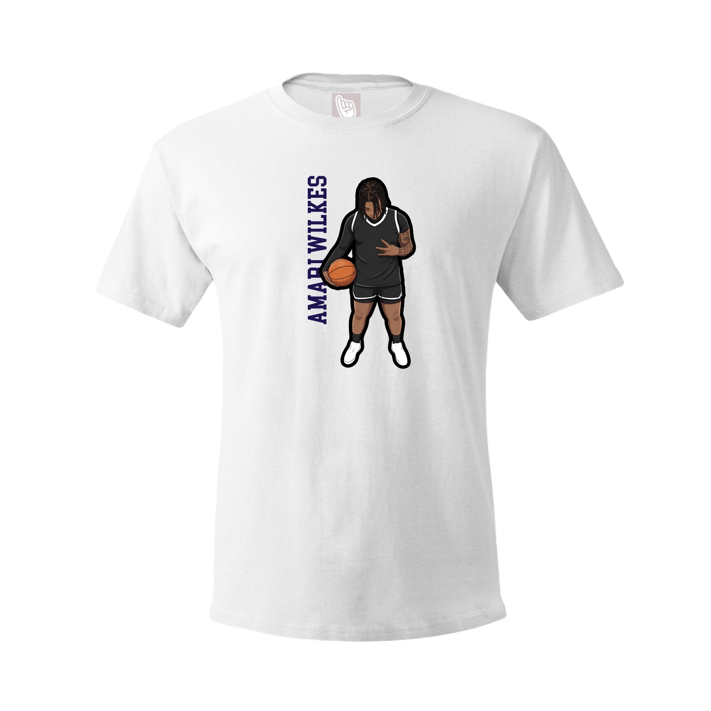 Tee — Name Vertical in White