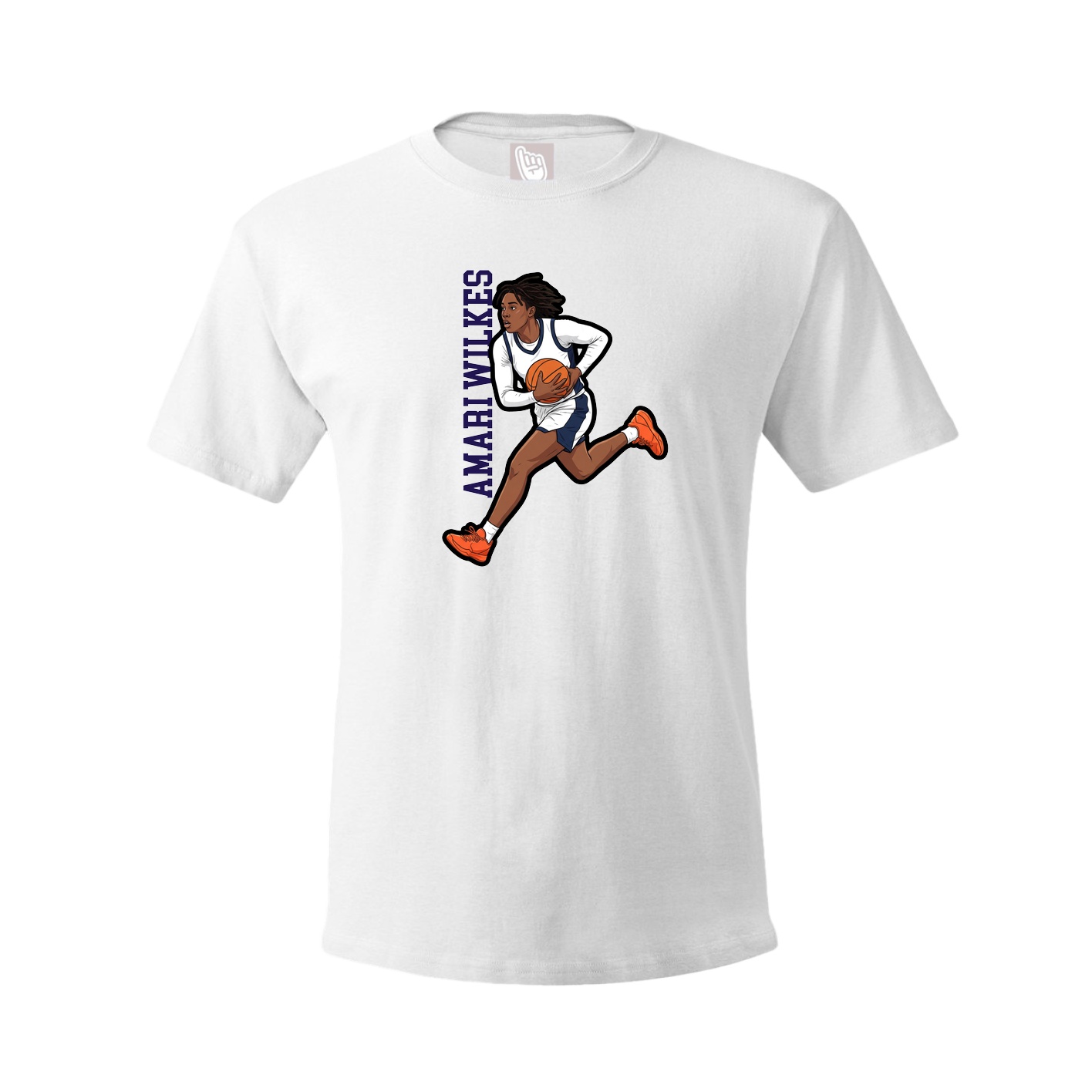 Youth Tee — Name Vertical in White