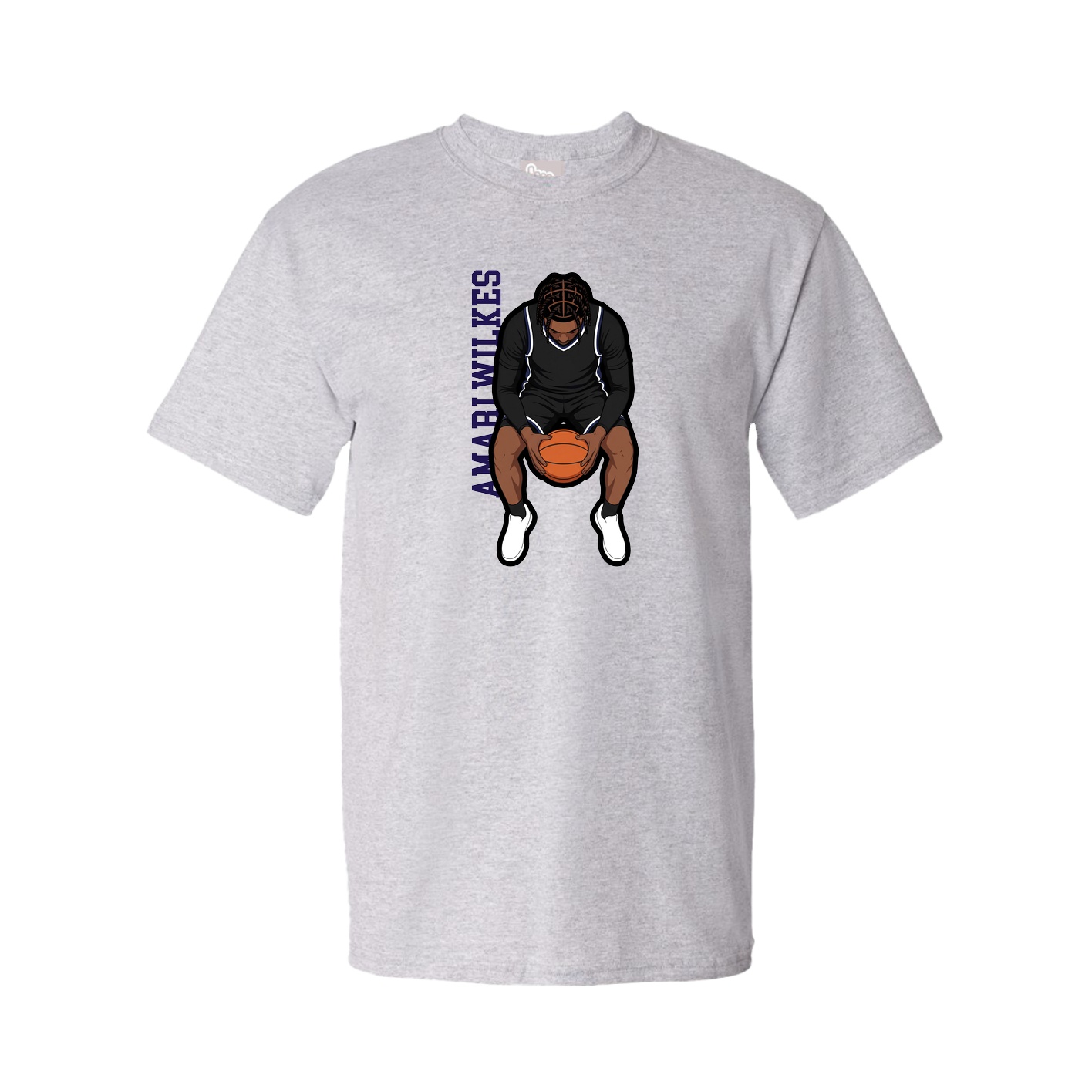 Tee — Name Vertical in Grey