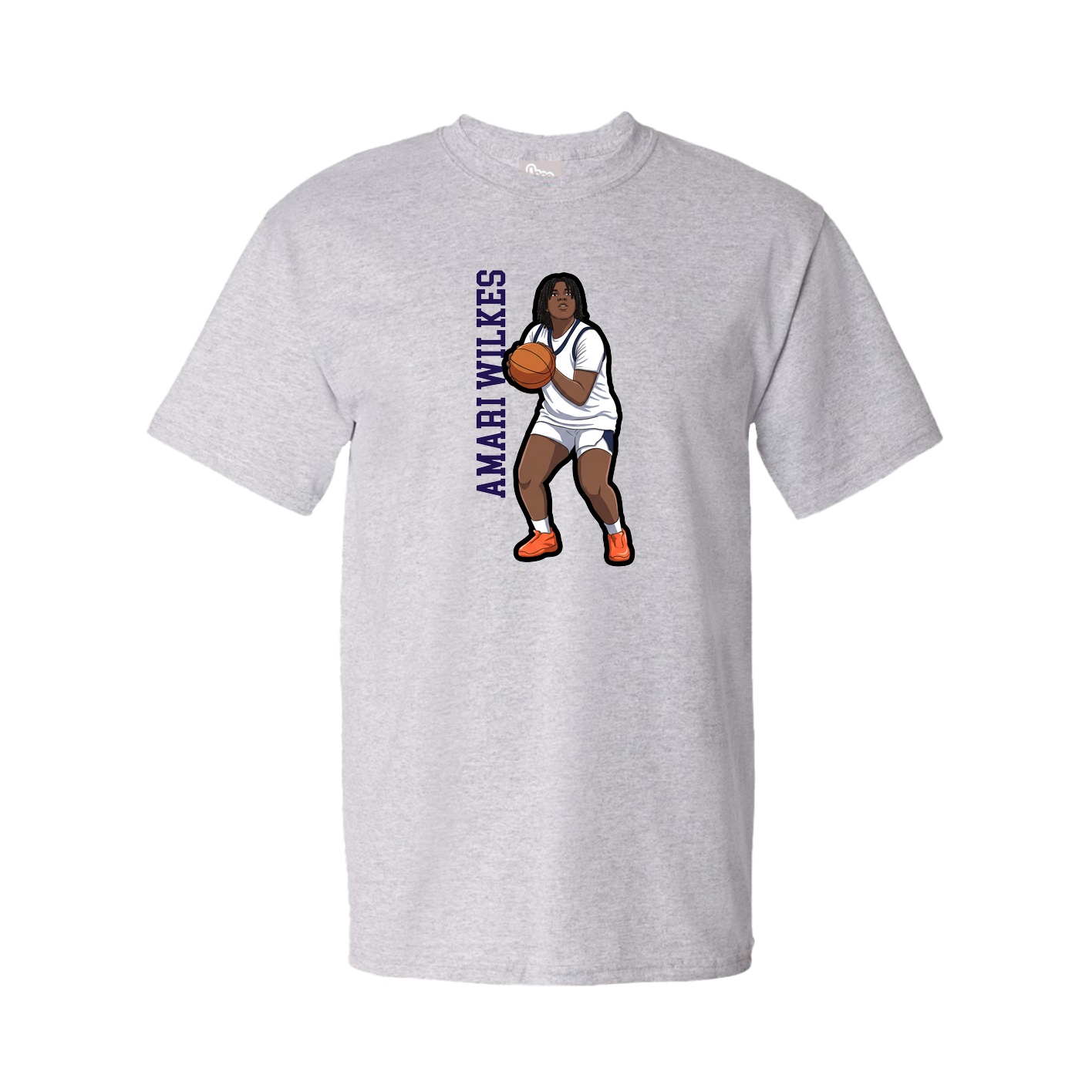 Youth Tee — Name Vertical in Grey