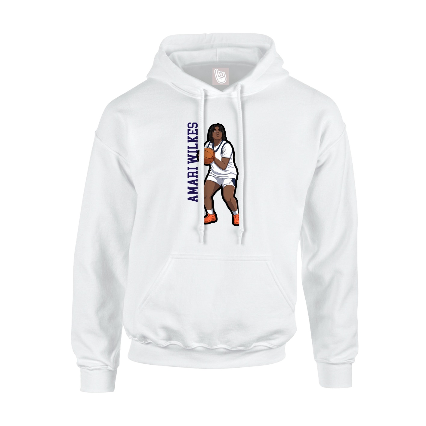 Youth Hoodie — Name Vertical in White