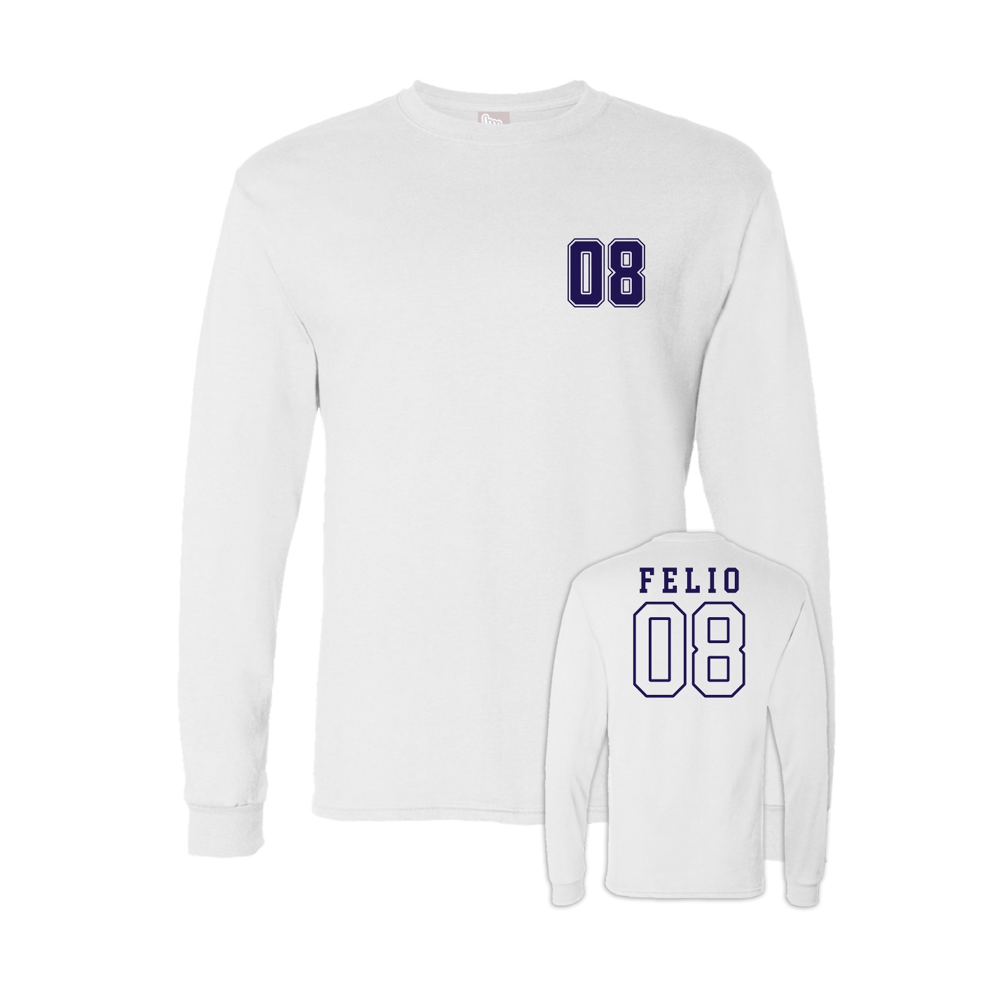 Long Sleeve Tee — Chest Back in White