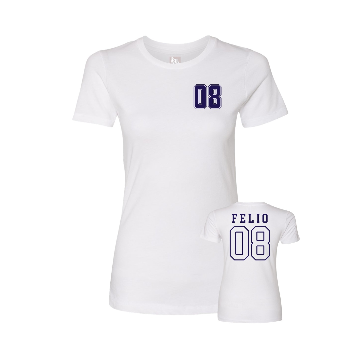 Fitted Women's Tee — Chest Back in White