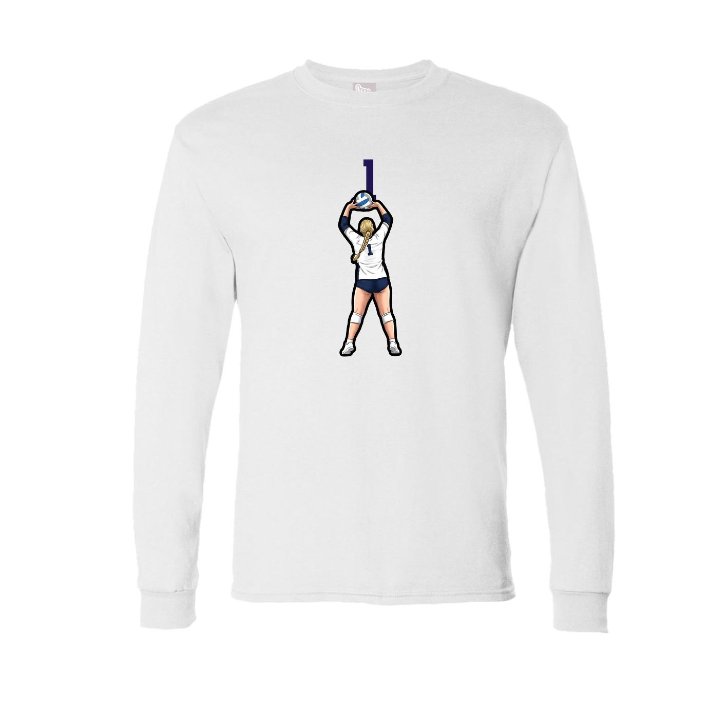 Long Sleeve Tee — Number Top in White