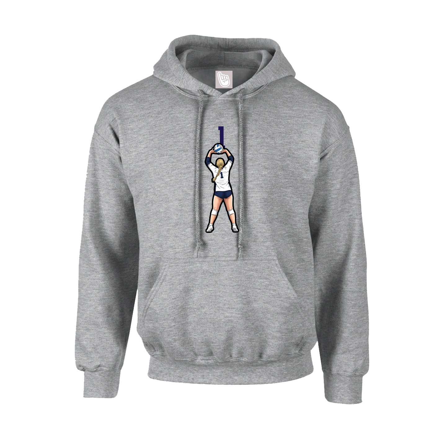 Hoodie — Number Top in Grey