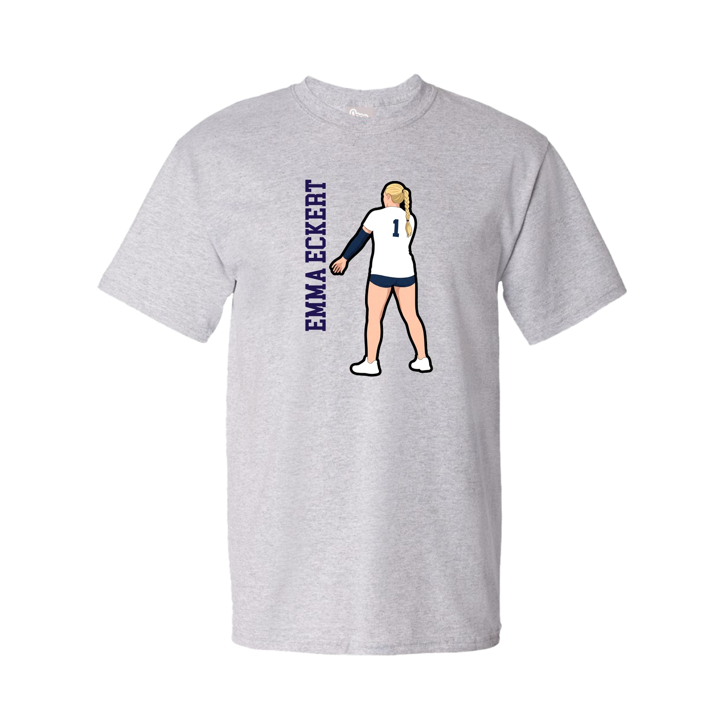 Tee — Name Vertical in Grey