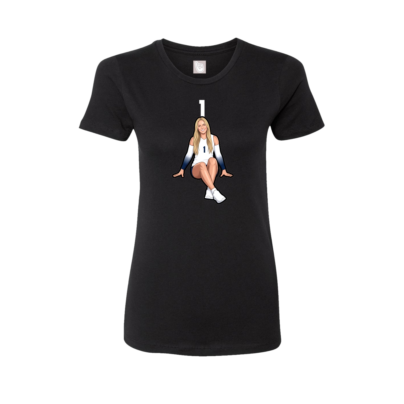 Womens Tee — Number Top in Black