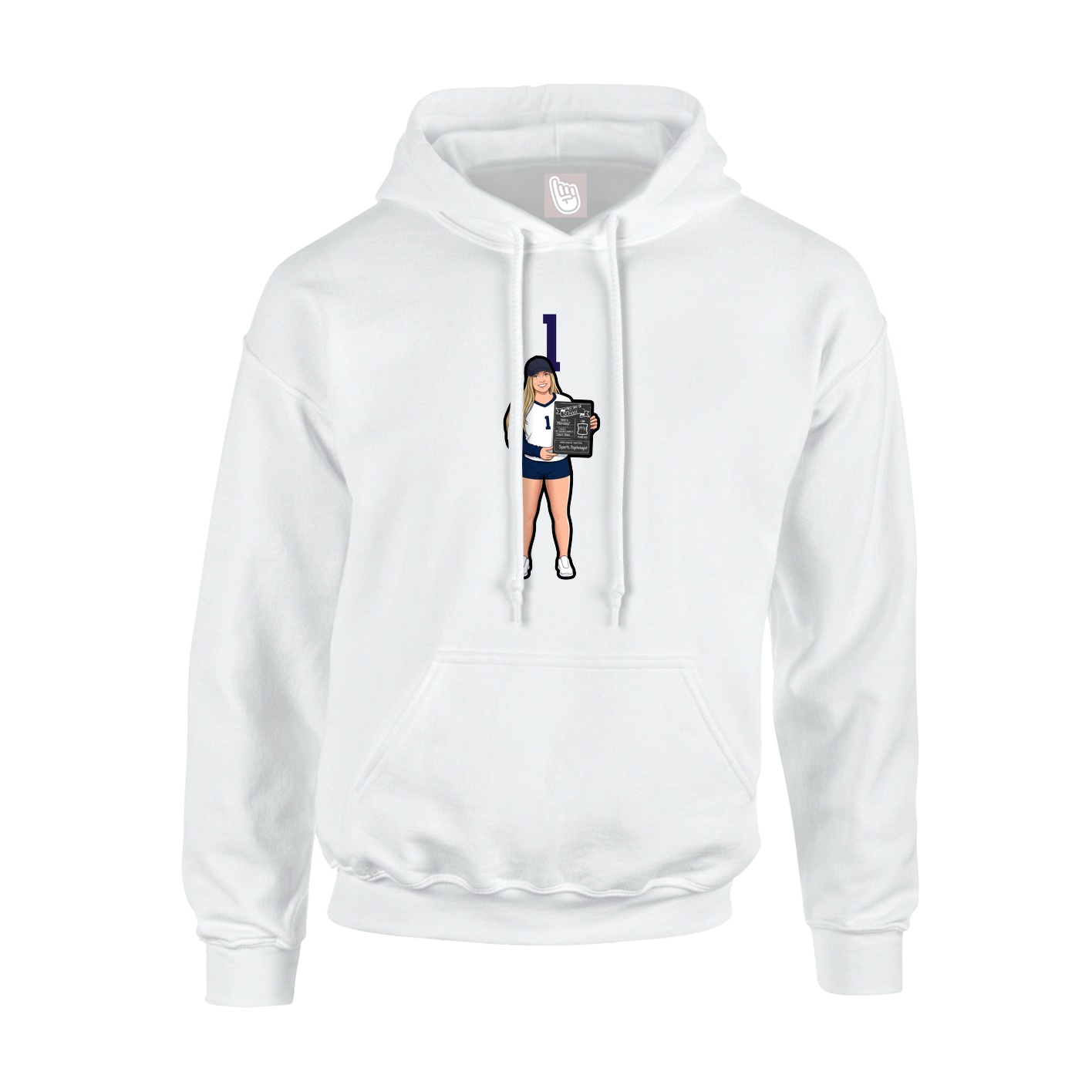 Hoodie — Number Top in White