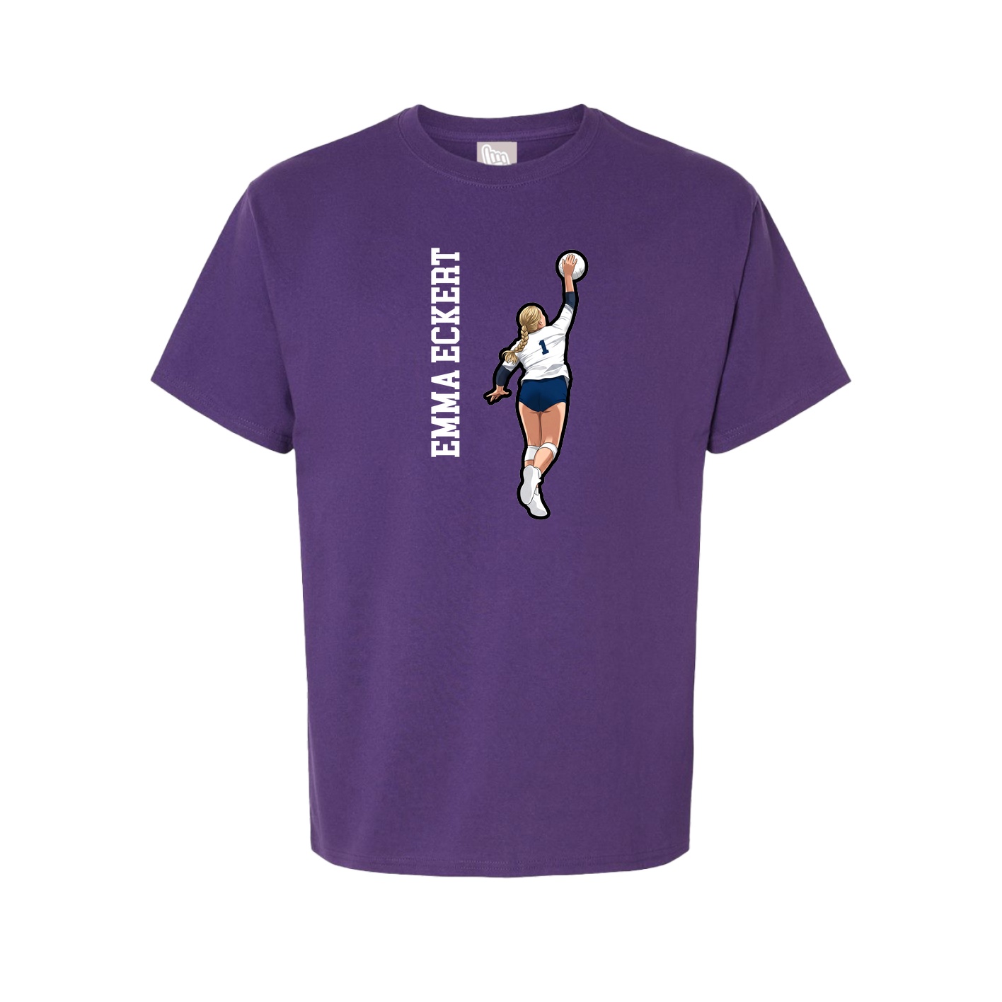 Youth Tee — Name Vertical in Purple