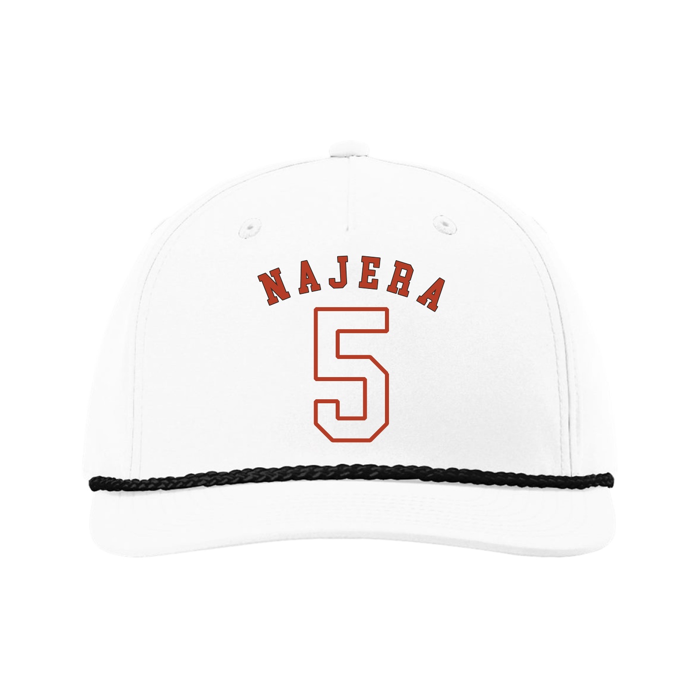 Five-Panel Classic Rope Cap — Shirsey Arch in White