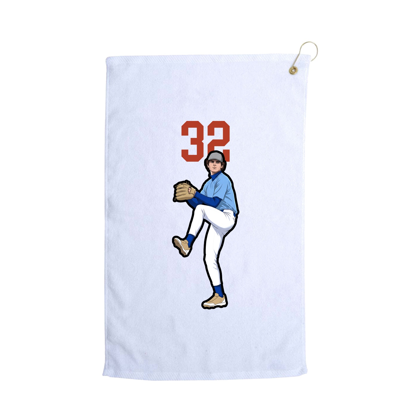 Golf Towel — Number Top in White