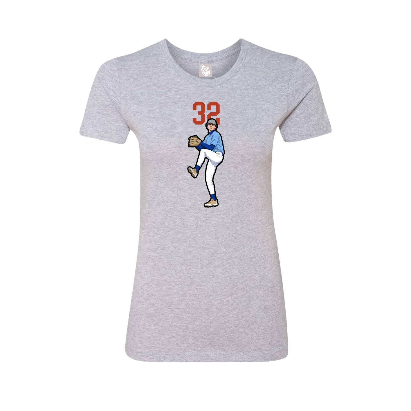 Fitted Women's Tee — Number Top in Grey