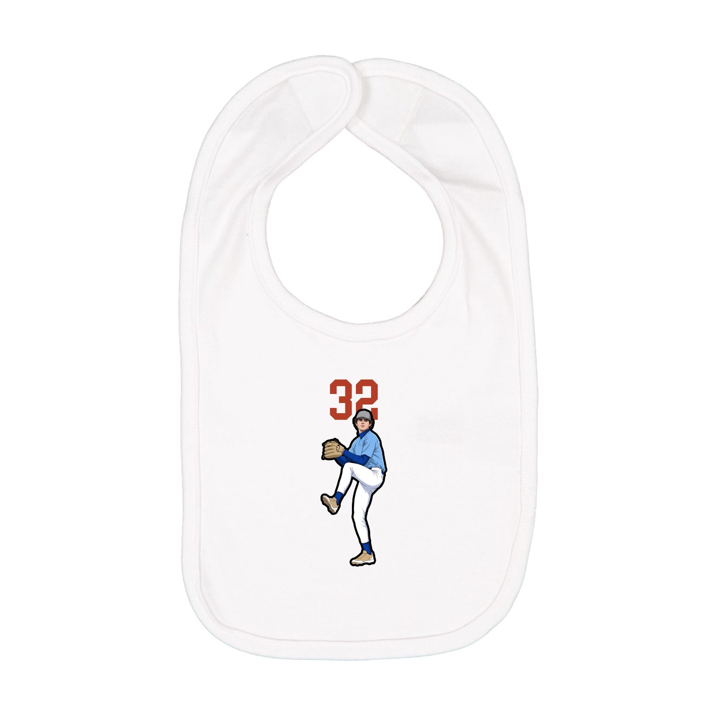 Infant Bib — Number Top in White