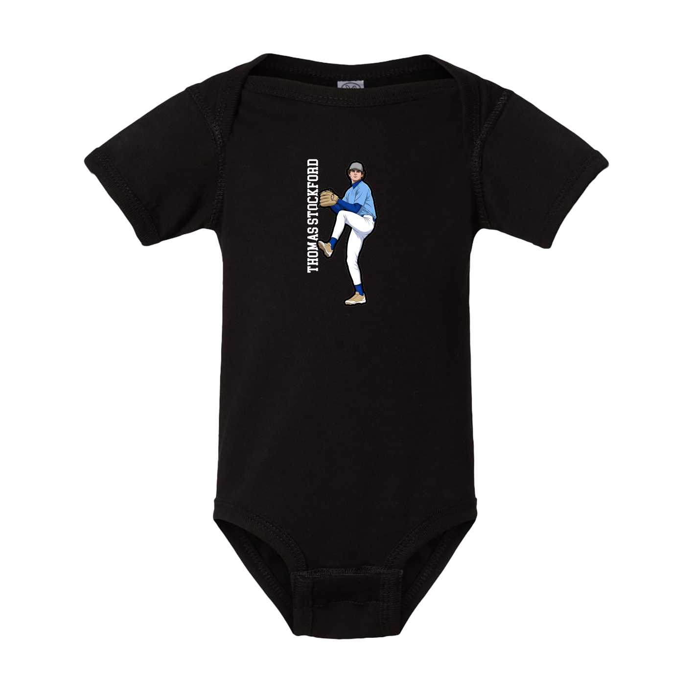 Baby Onesie — Name Vertical in Black