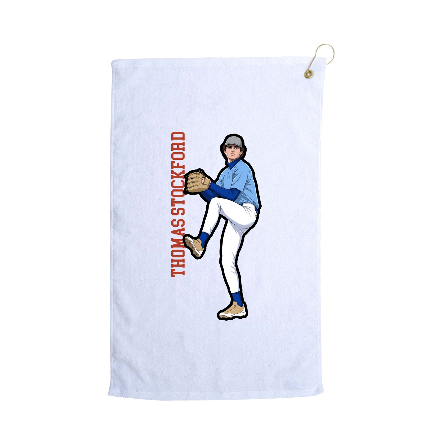 Golf Towel — Name Vertical in White
