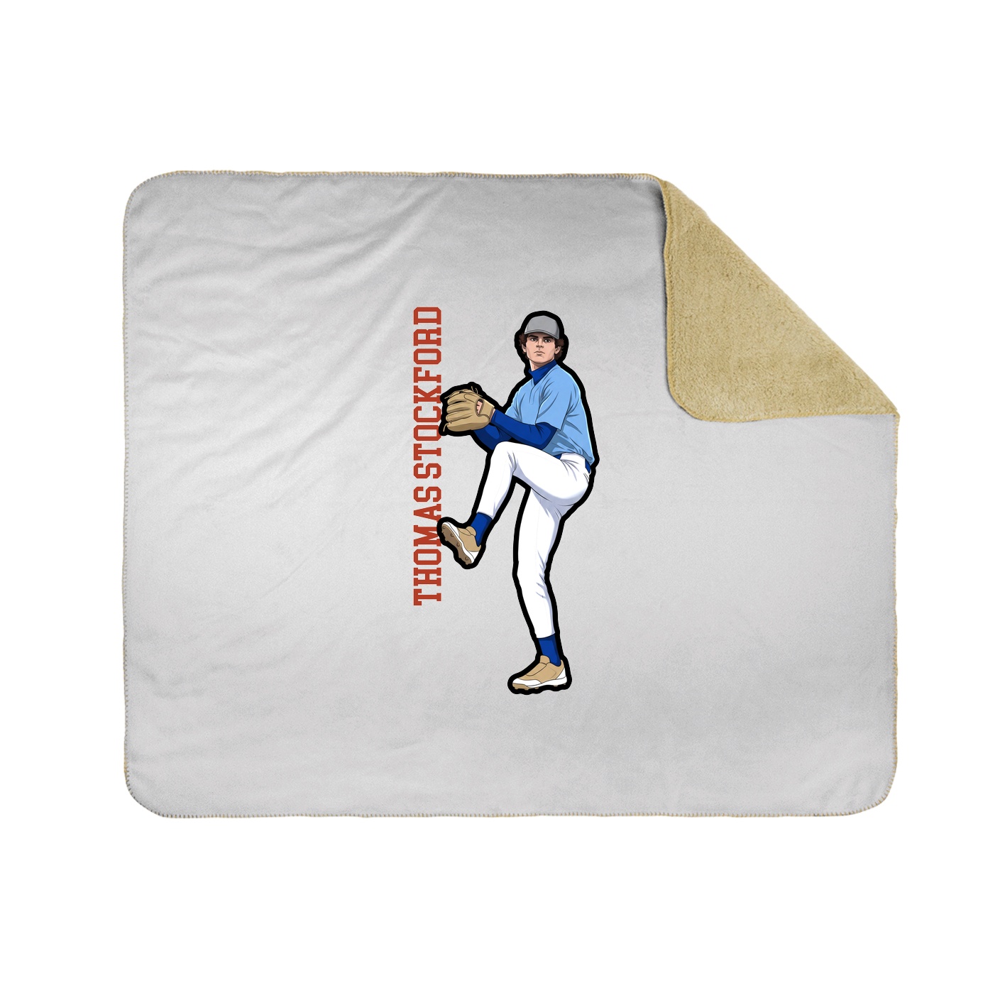 Throw Blanket — Name Vertical in White