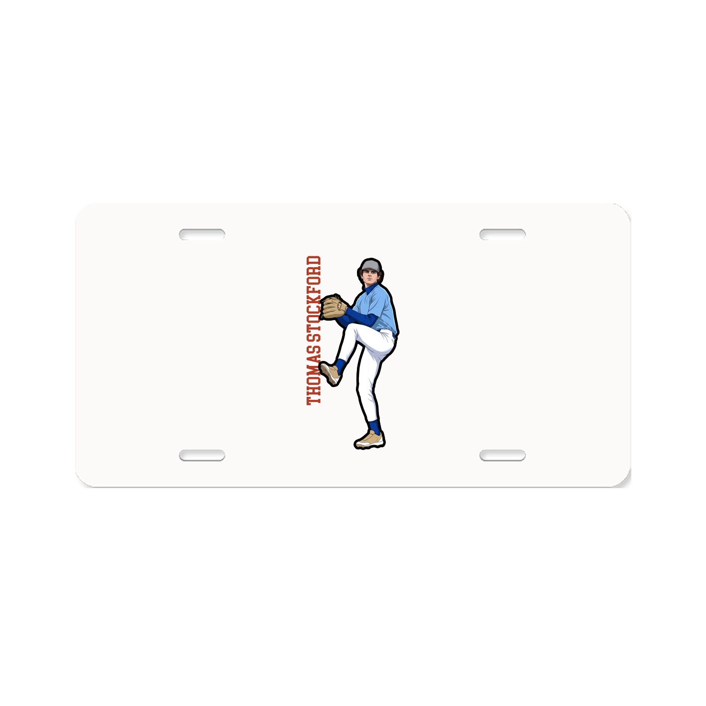 License Plate — Name Vertical in Classic