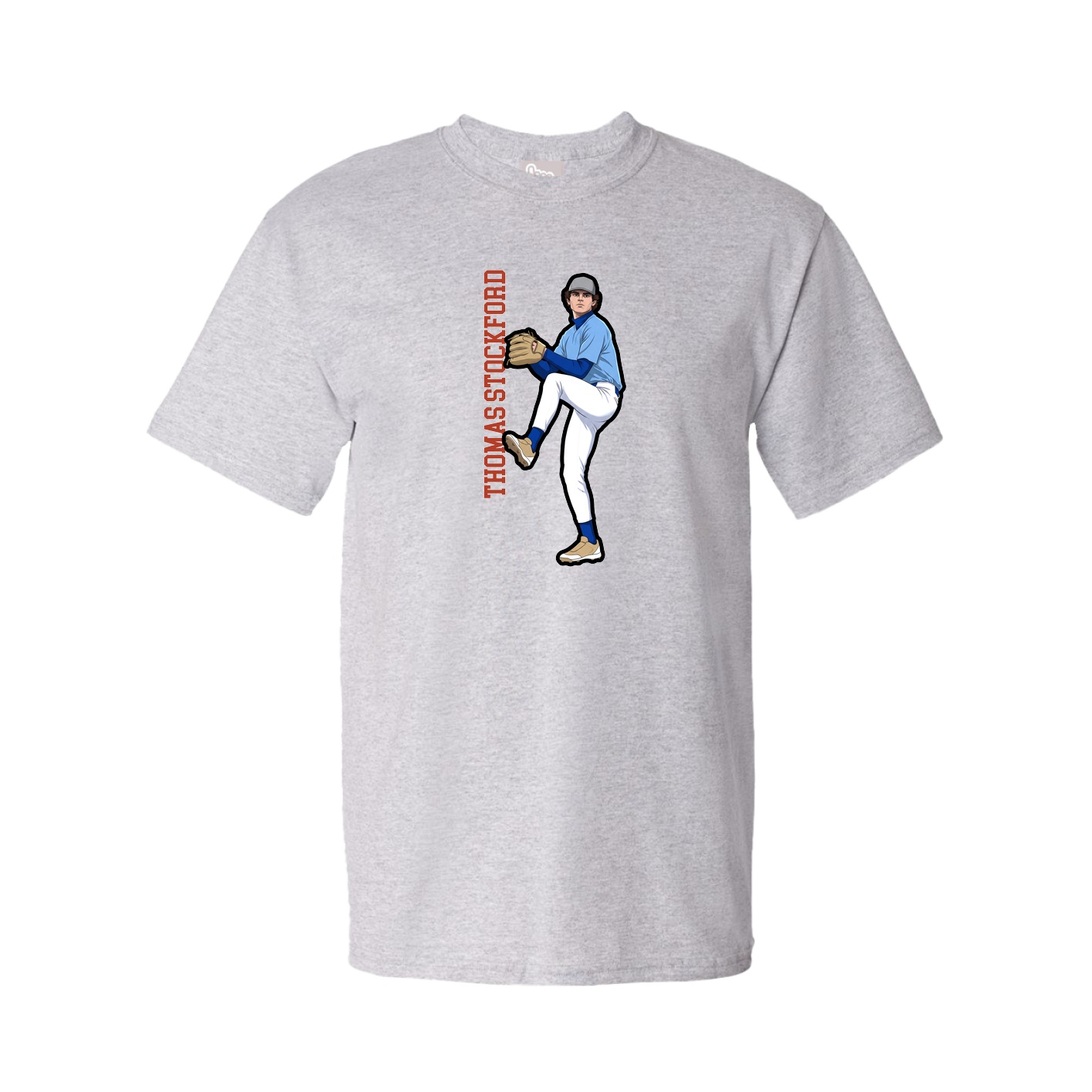 Tee — Name Vertical in Grey