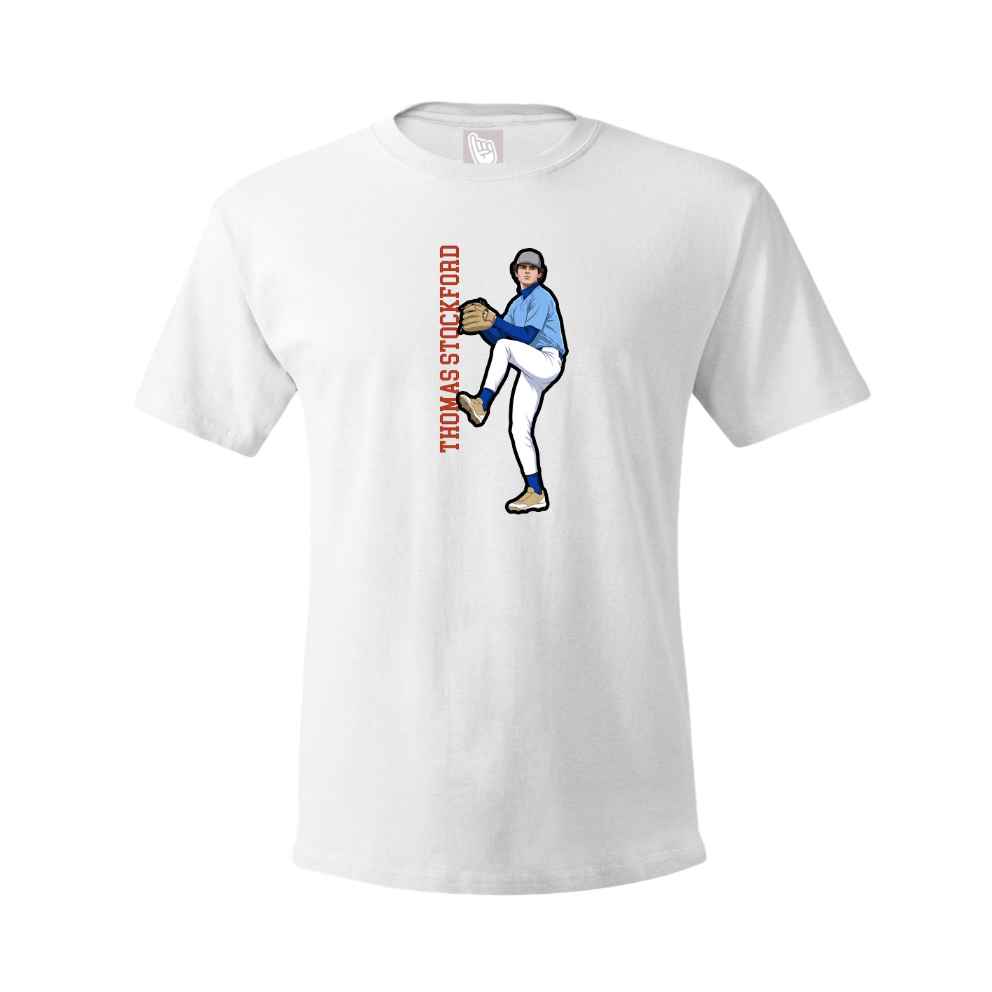 Youth Tee — Name Vertical in White