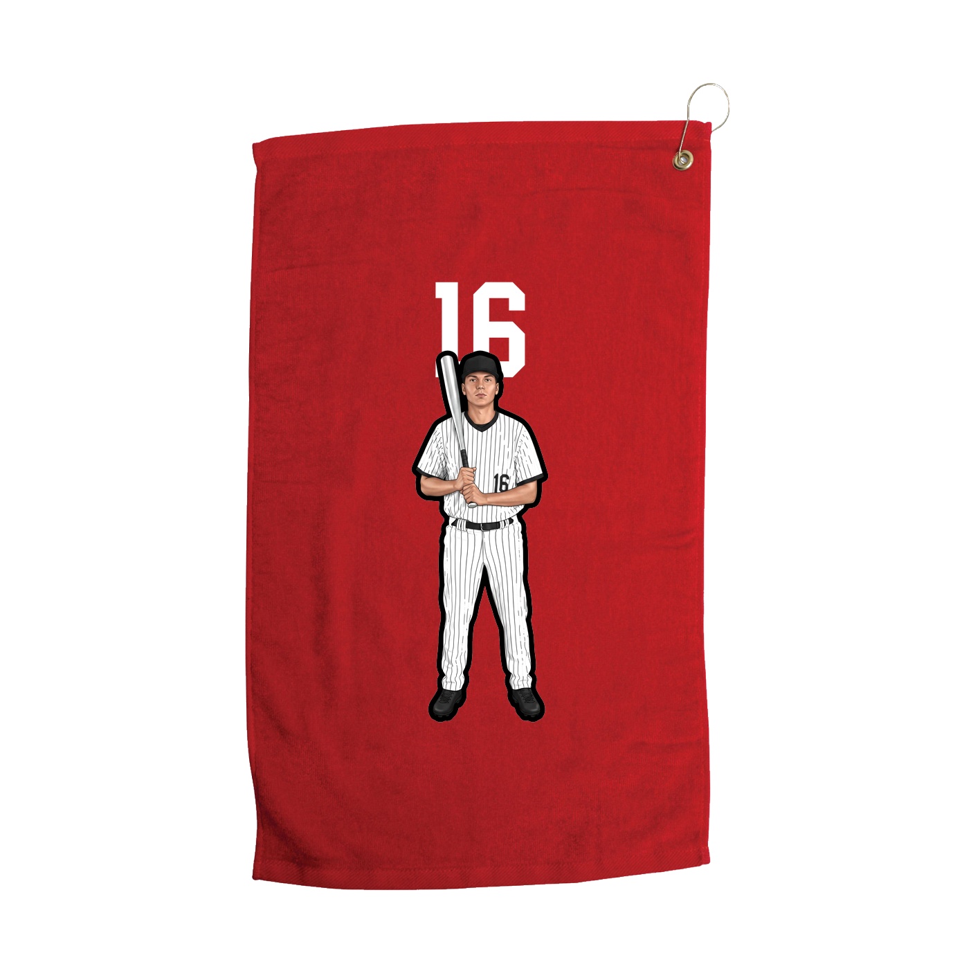 Golf Towel — Number Top in Red