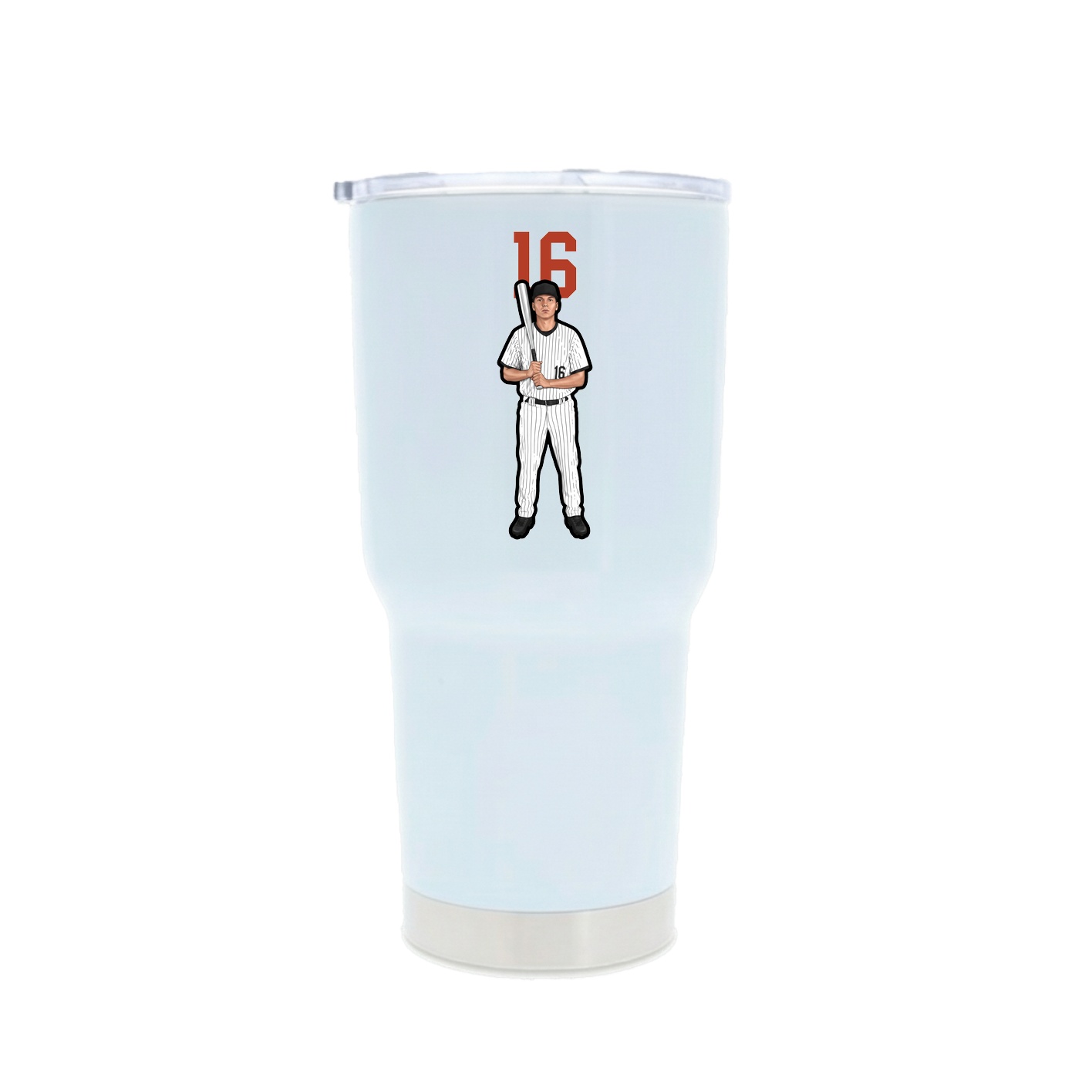 30oz Stainless Steel Tumbler — Number Top in White