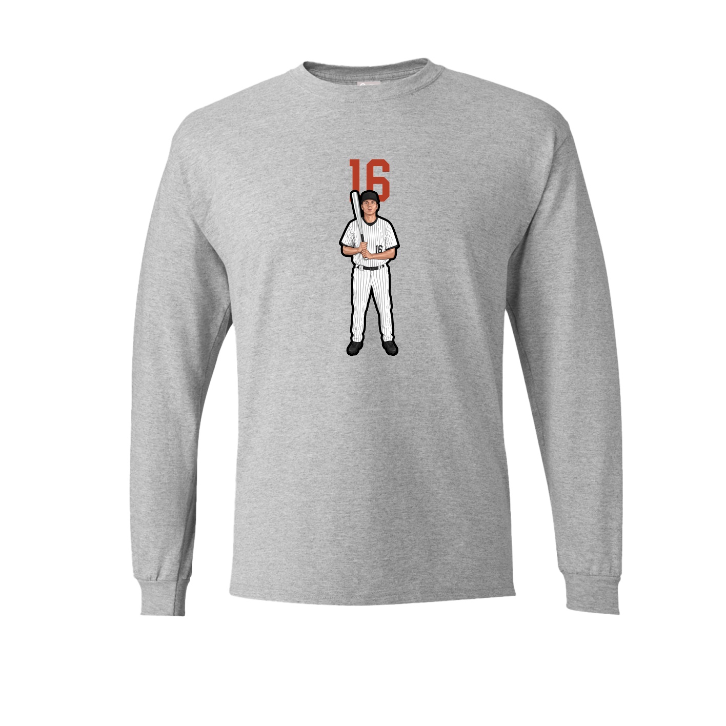 Long Sleeve Tee — Number Top in Grey