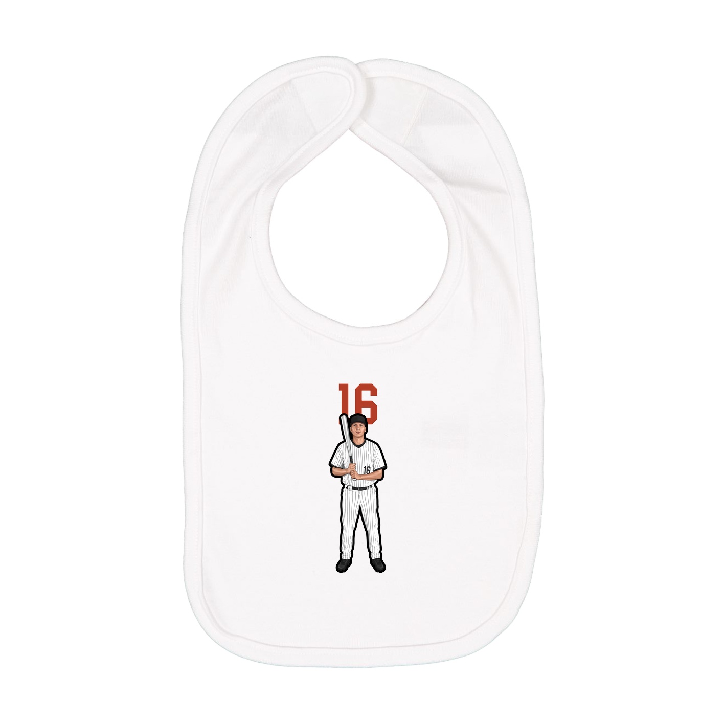 Infant Bib — Number Top in White