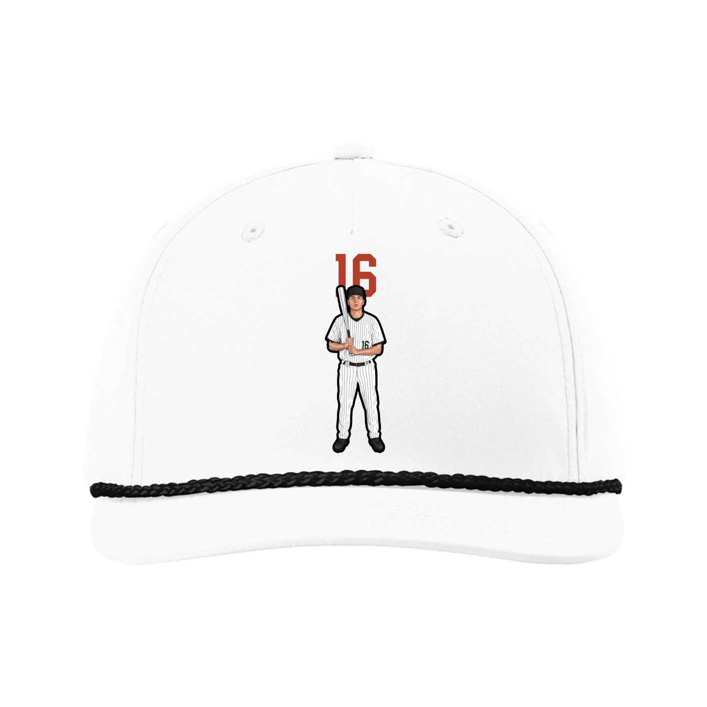 Five-Panel Classic Rope Cap — Number Top in White
