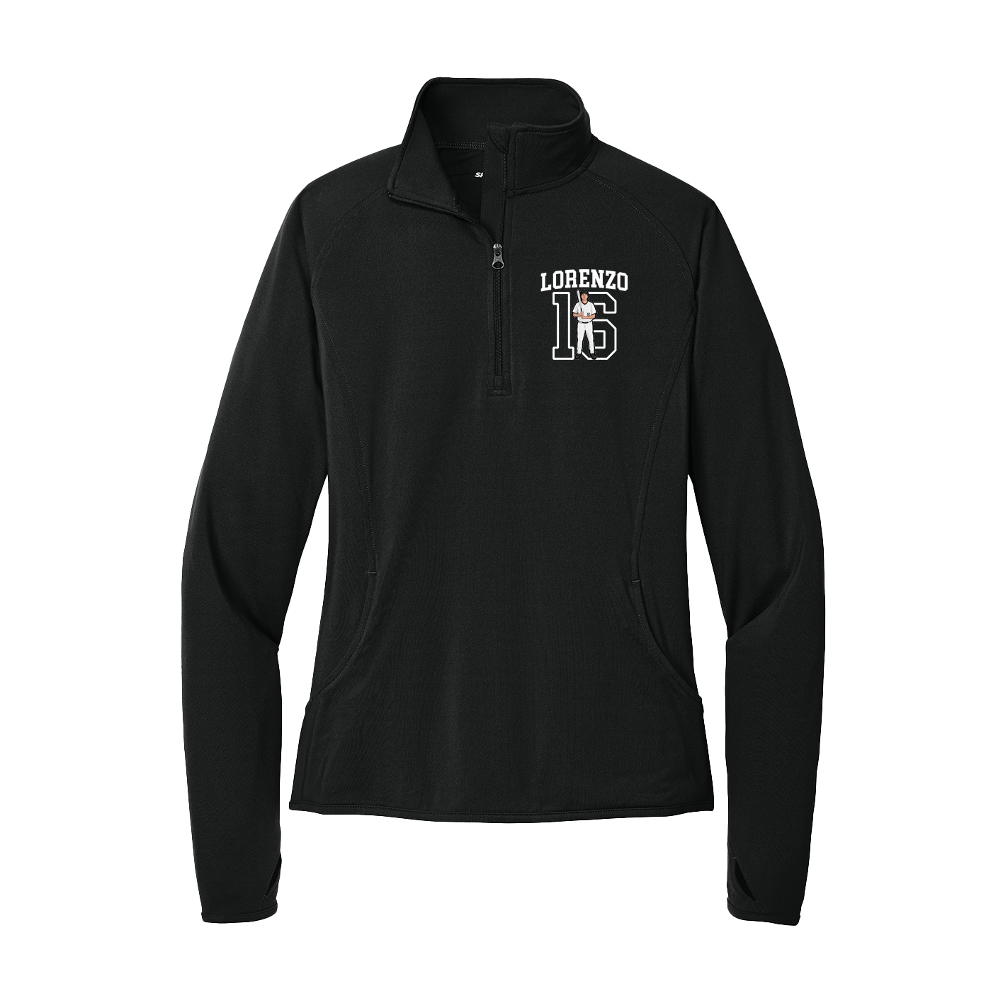 Women's Q-Zip Pullover — Shirsey in Black