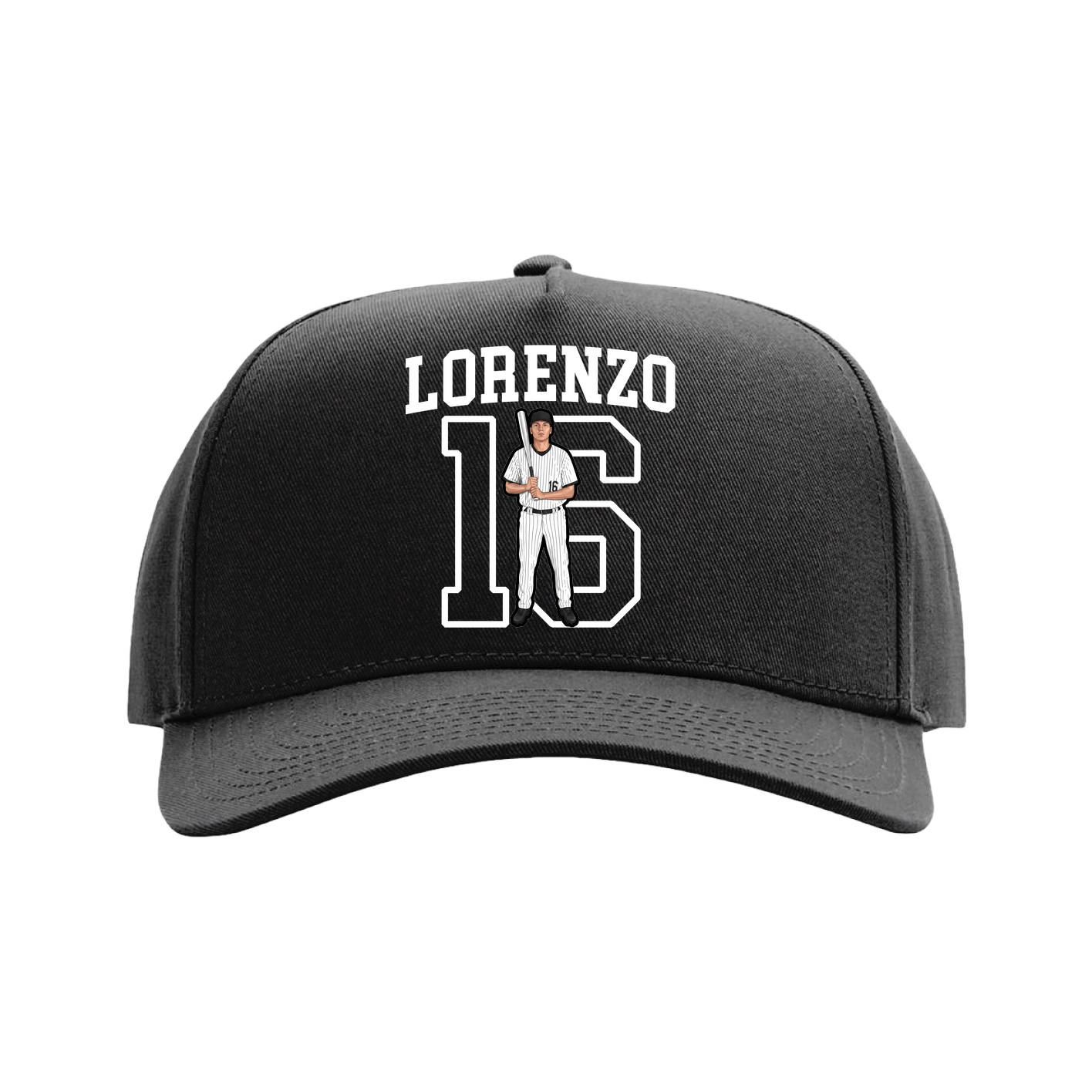 Full Fabric Five-Panel Champ Cap — Shirsey in Black