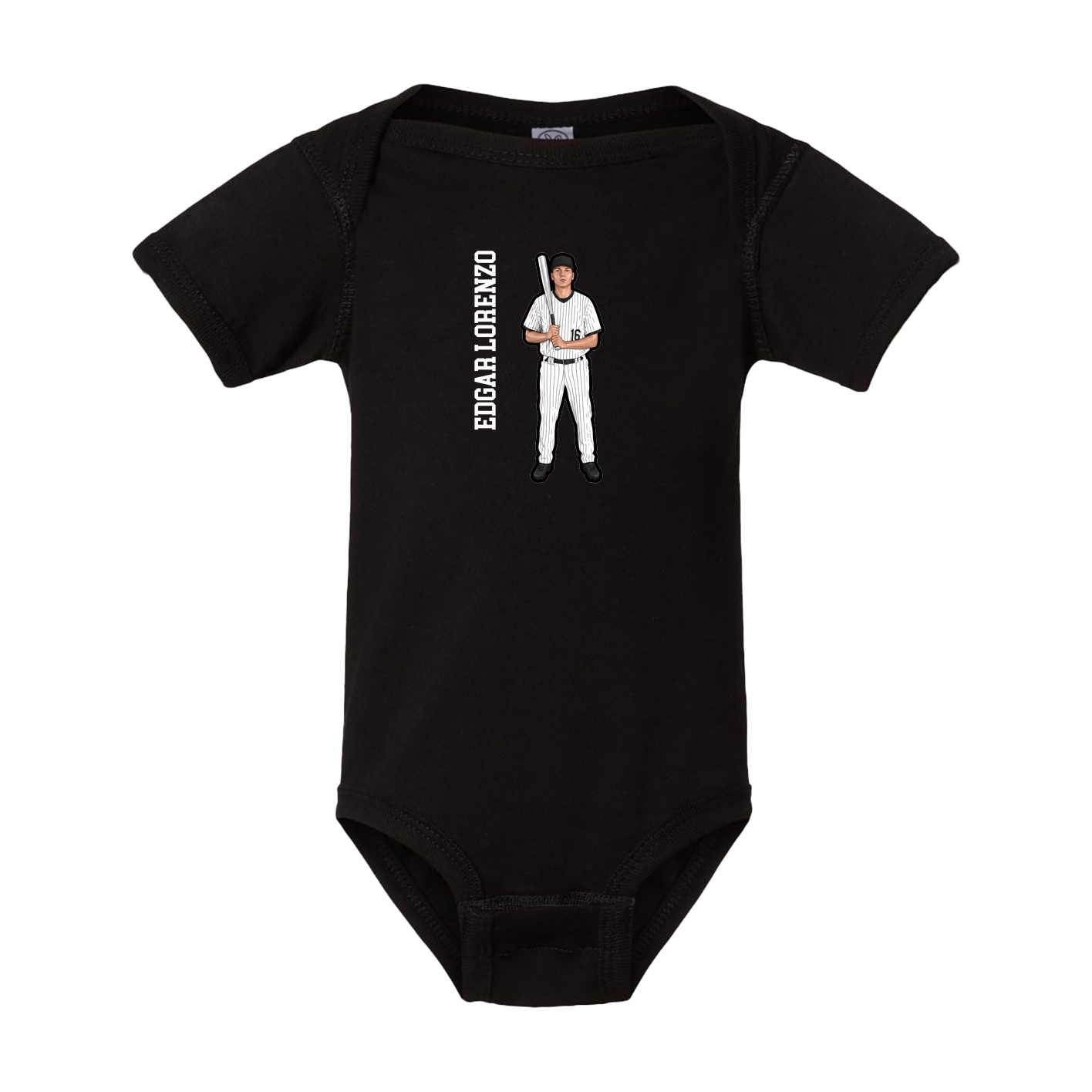 Baby Onesie — Name Vertical in Black