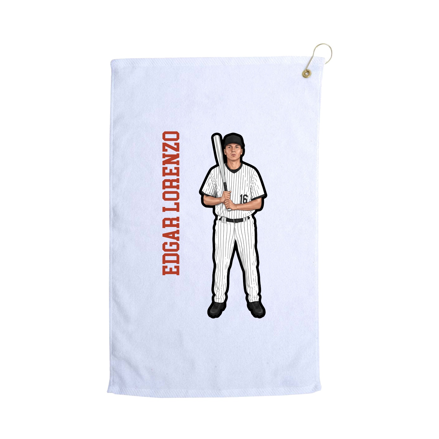 Golf Towel — Name Vertical in White