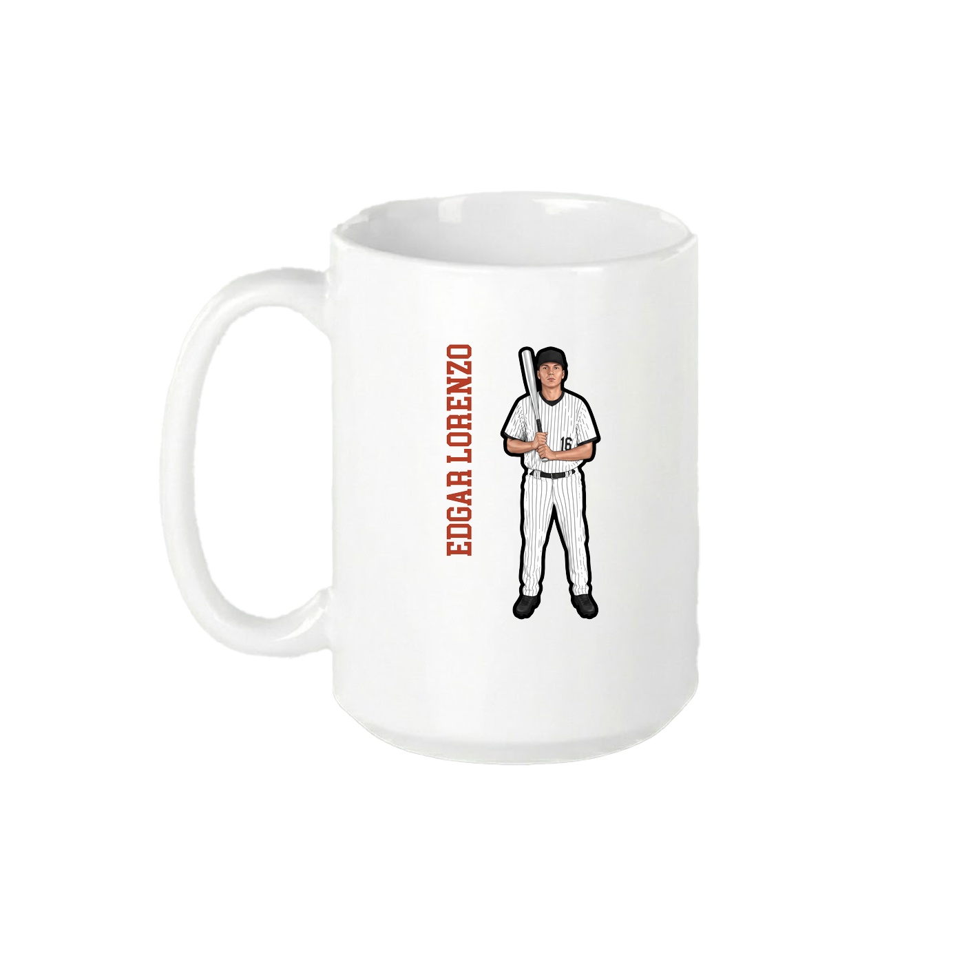 15oz Coffee Mug — Name Vertical in White