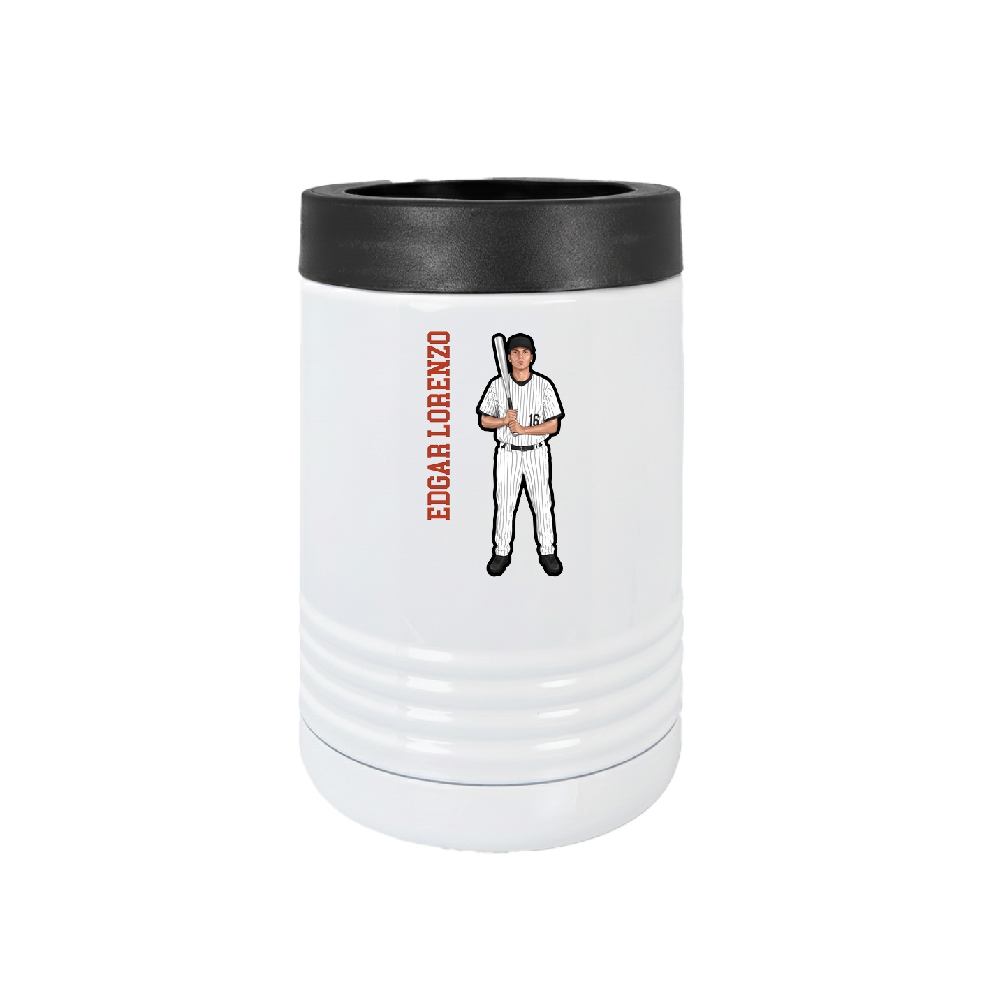 Beverage Holder — Name Vertical in White