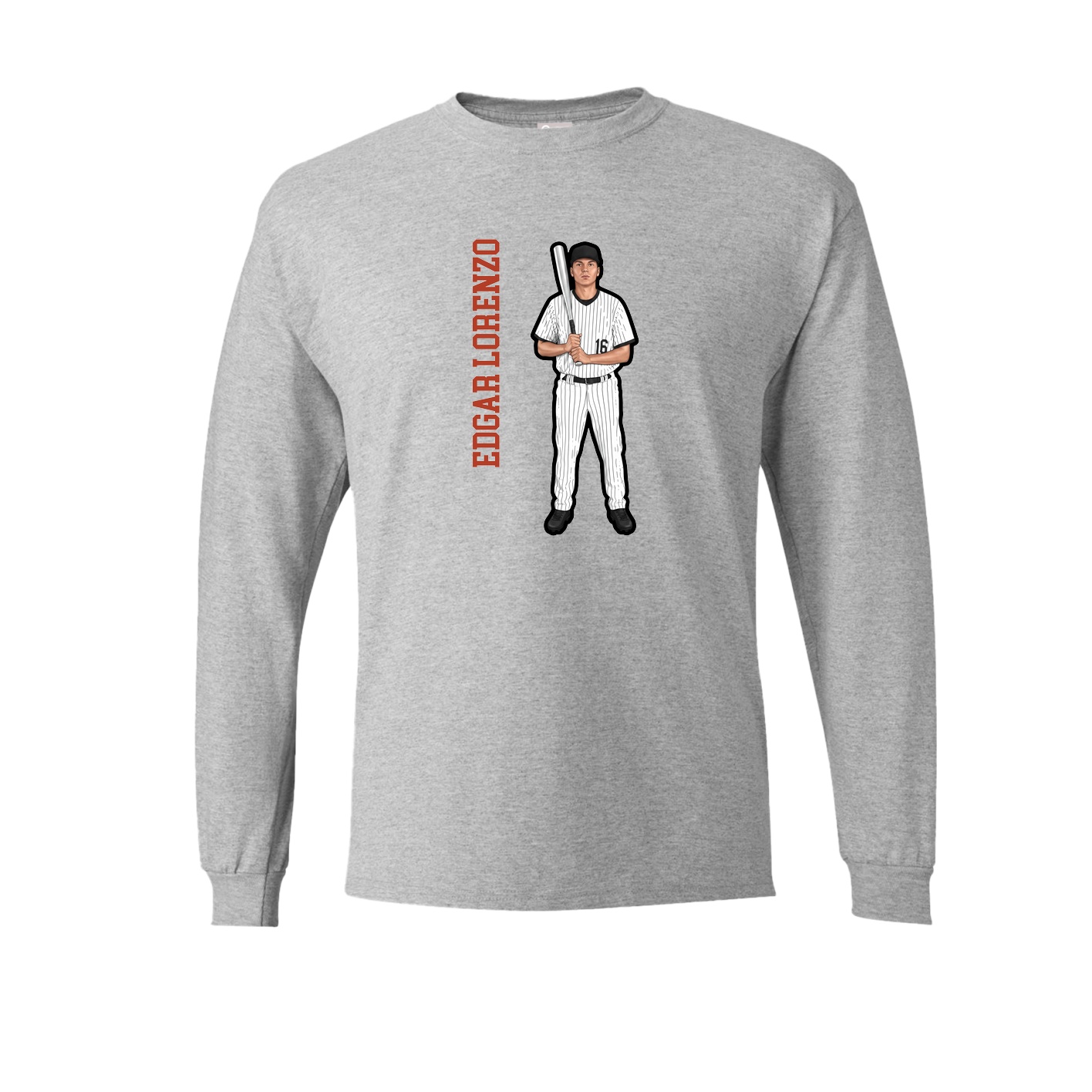 Long Sleeve Tee — Name Vertical in Grey