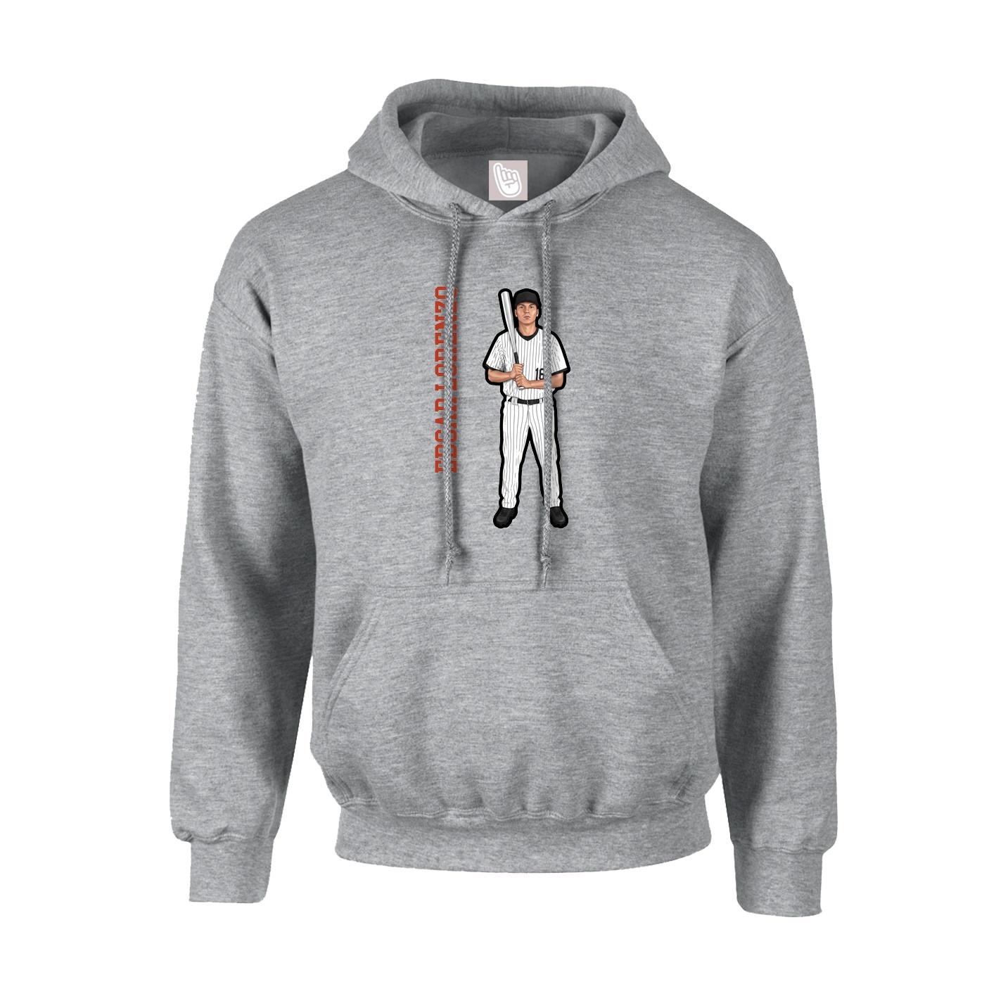 Youth Hoodie — Name Vertical in Grey