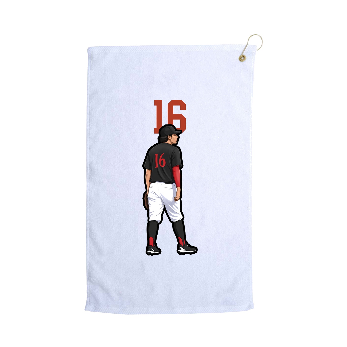 Golf Towel — Number Top in White