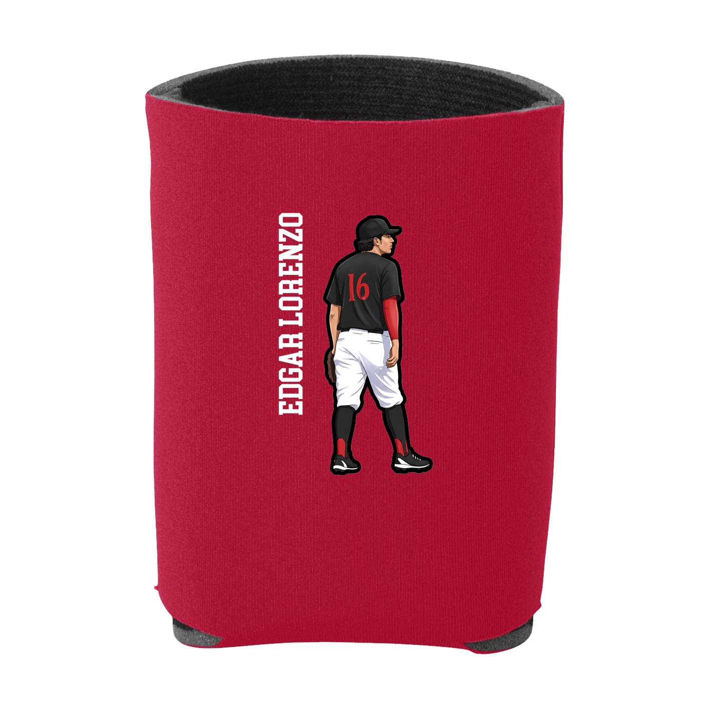 Can Holder — Name Vertical in Red