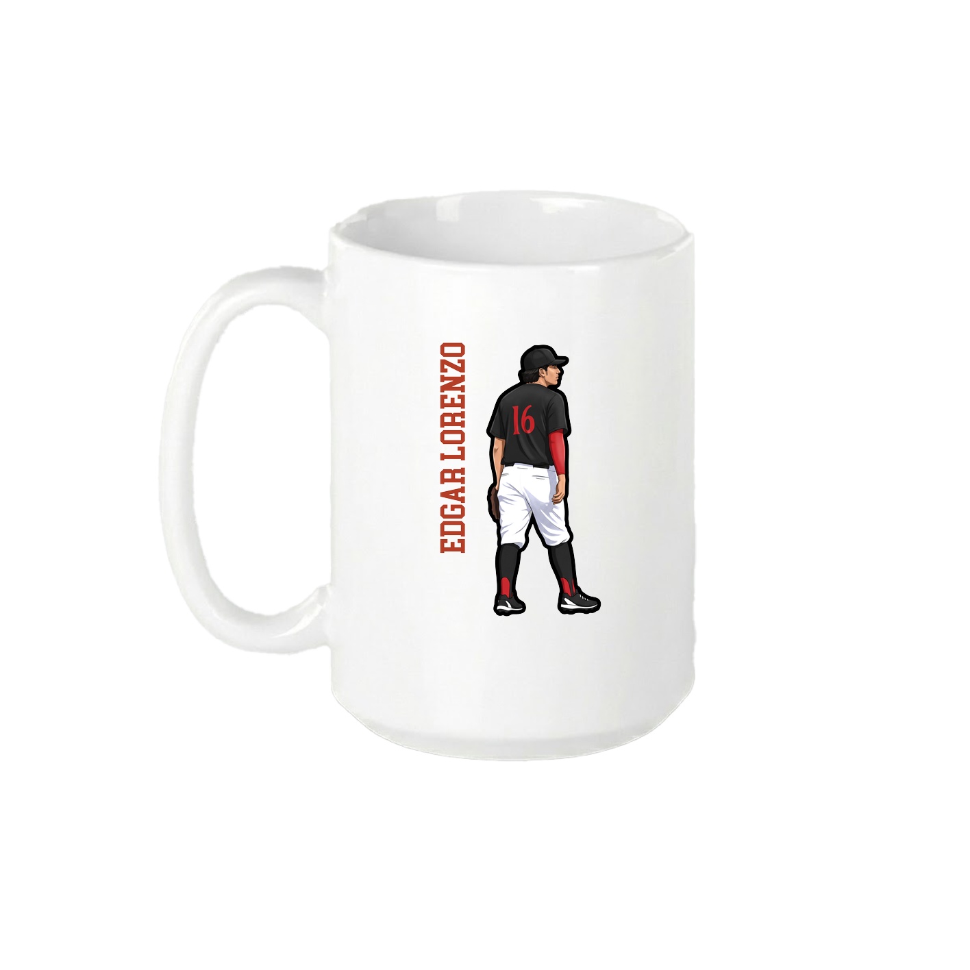 15oz Coffee Mug — Name Vertical in White