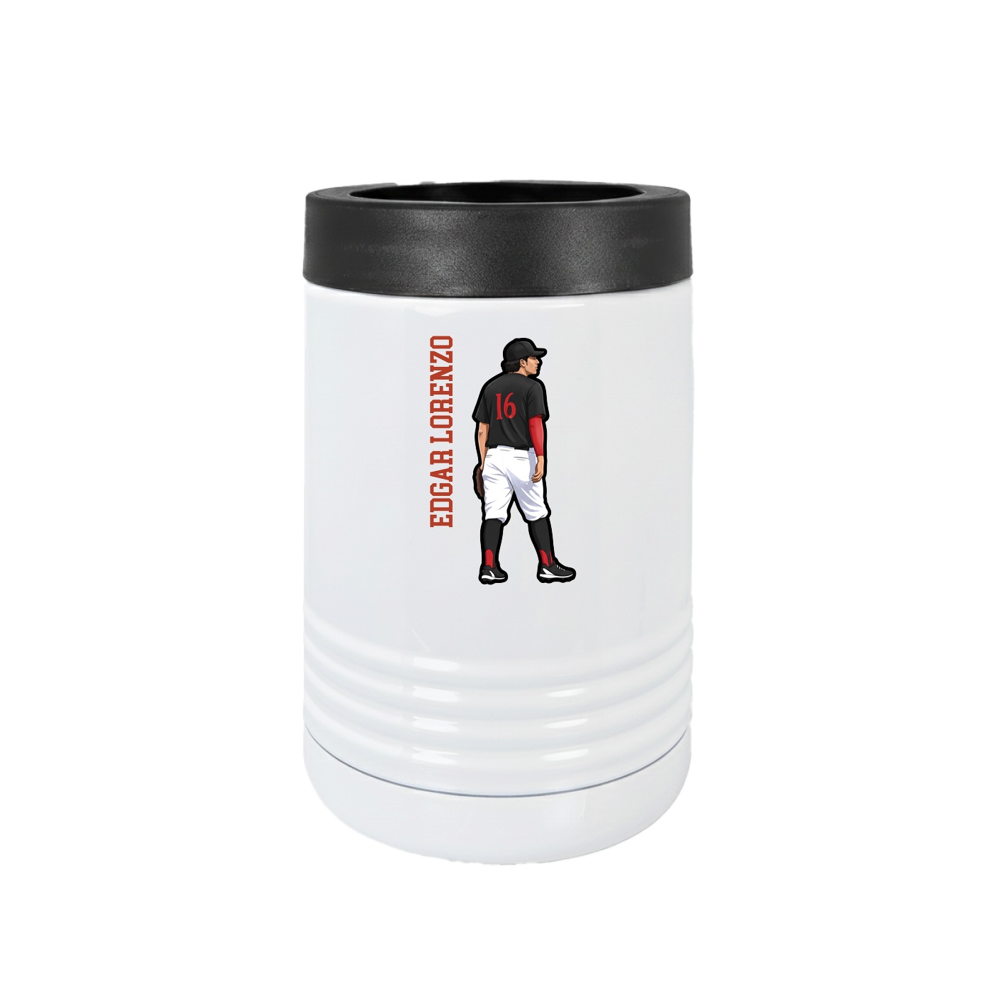 Beverage Holder — Name Vertical in White