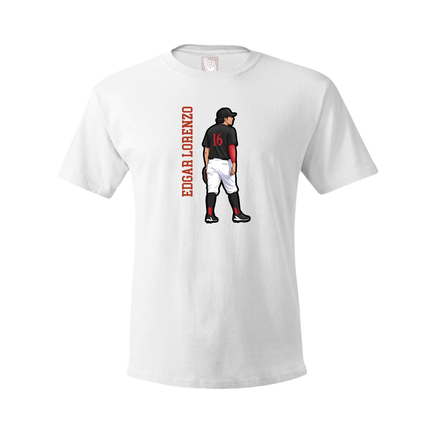Tee — Name Vertical in White