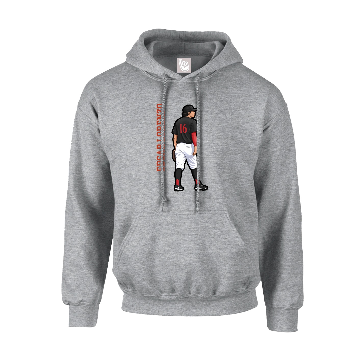 Hoodie — Name Vertical in Grey