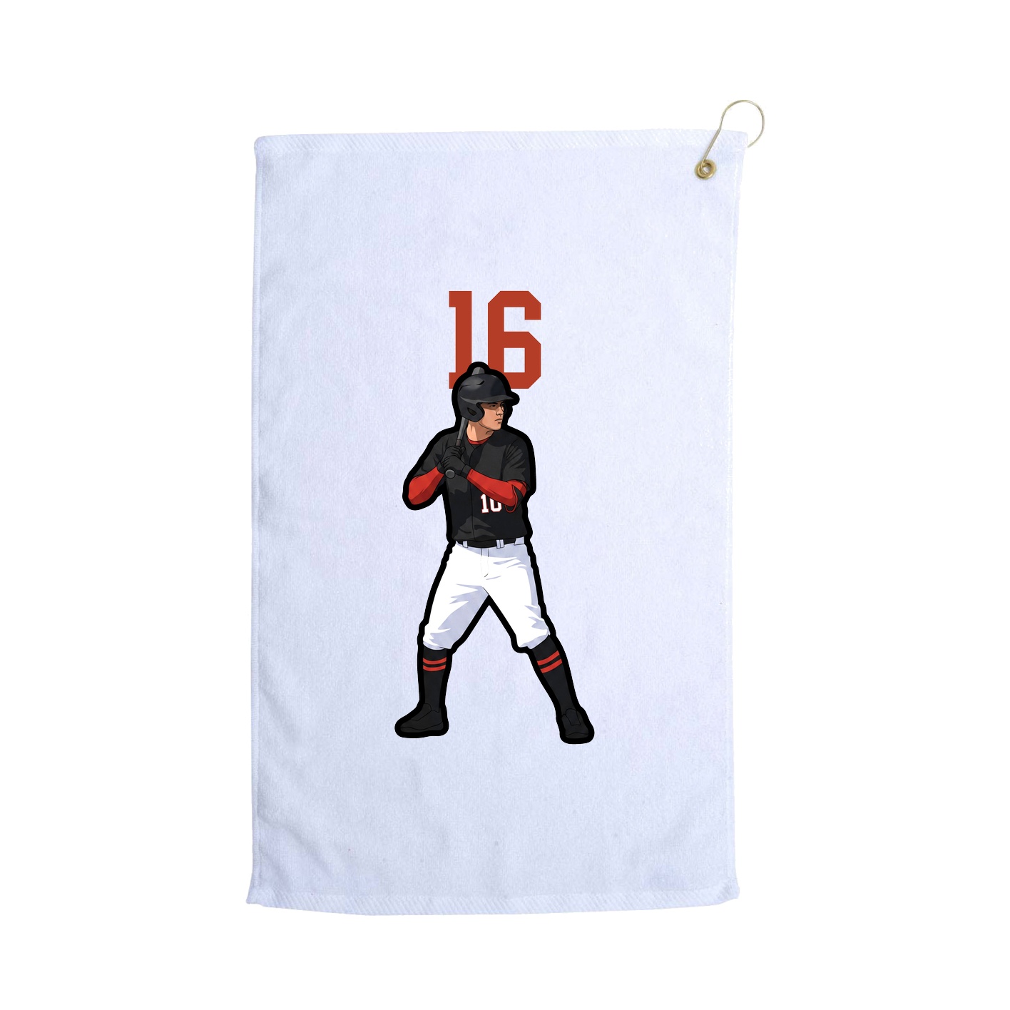 Golf Towel — Number Top in White