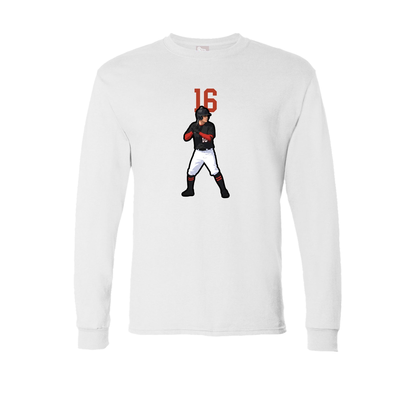 Long Sleeve Tee — Number Top in White
