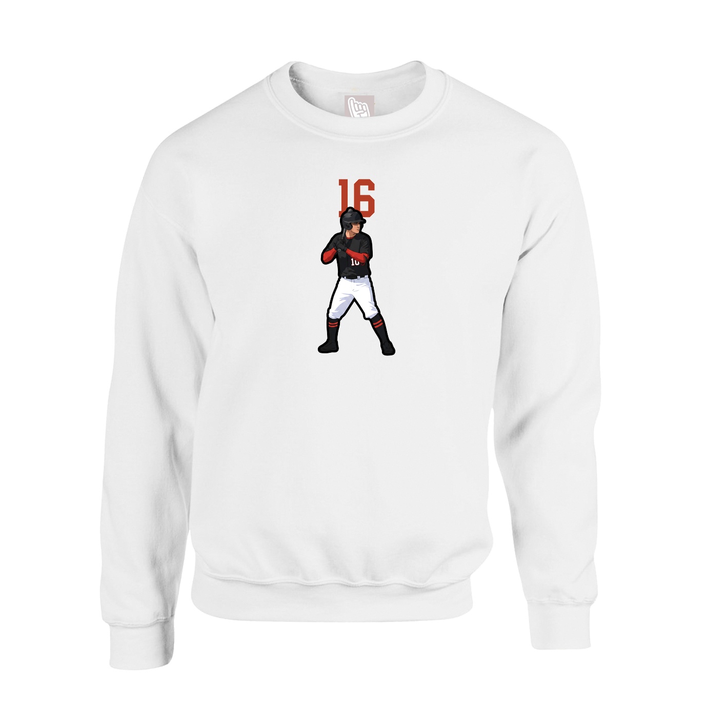 Fleece Crew — Number Top in White