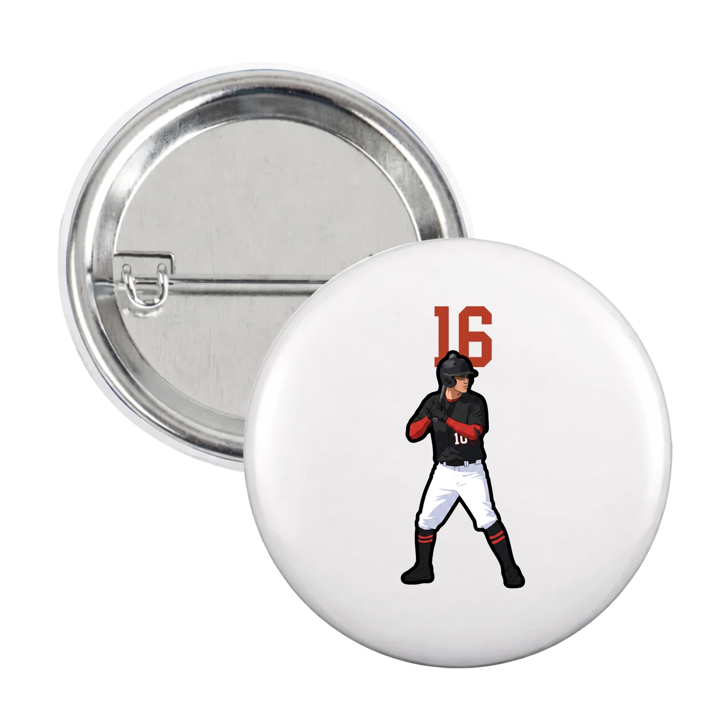 Game Day Button — Number Top in White