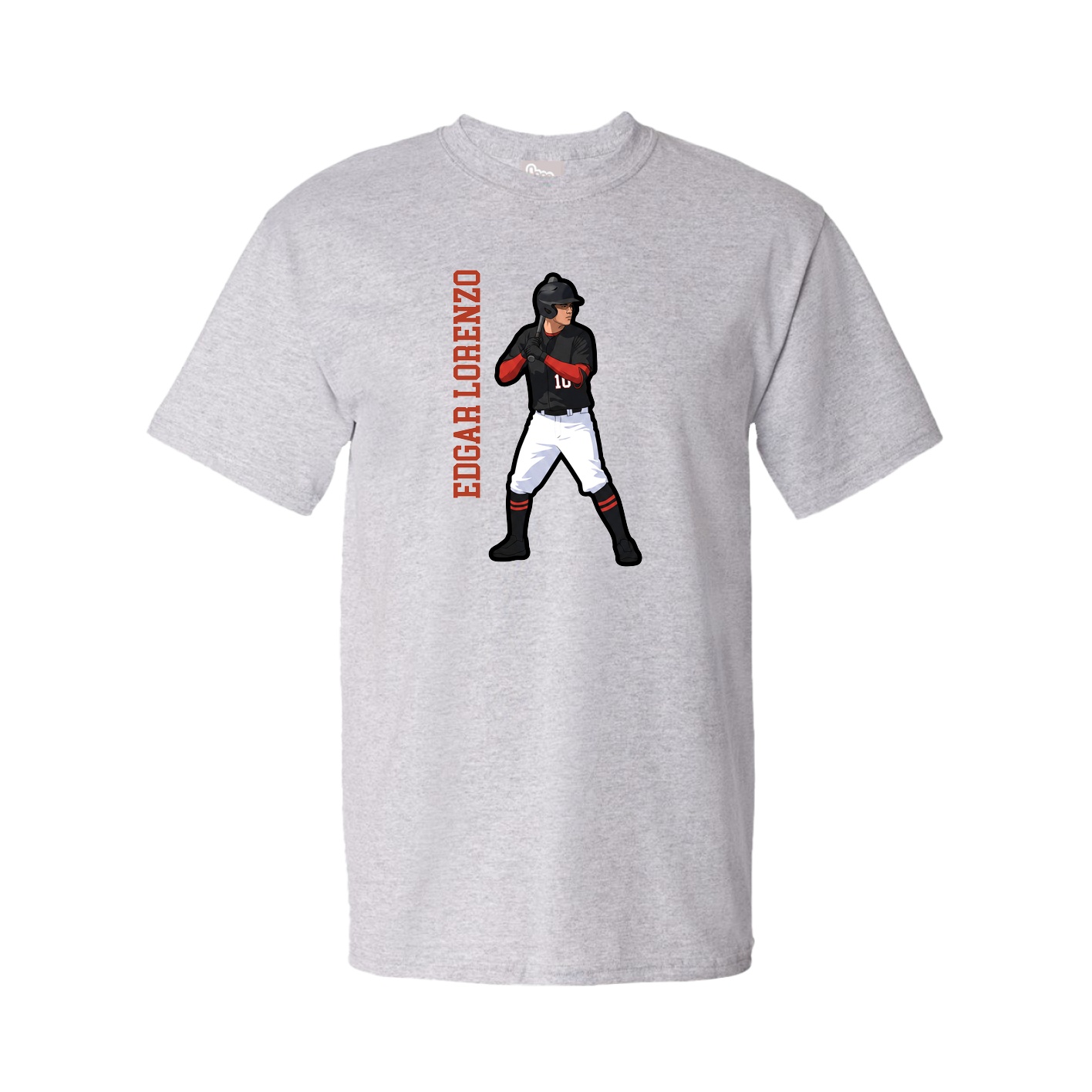 Youth Tee — Name Vertical in Grey