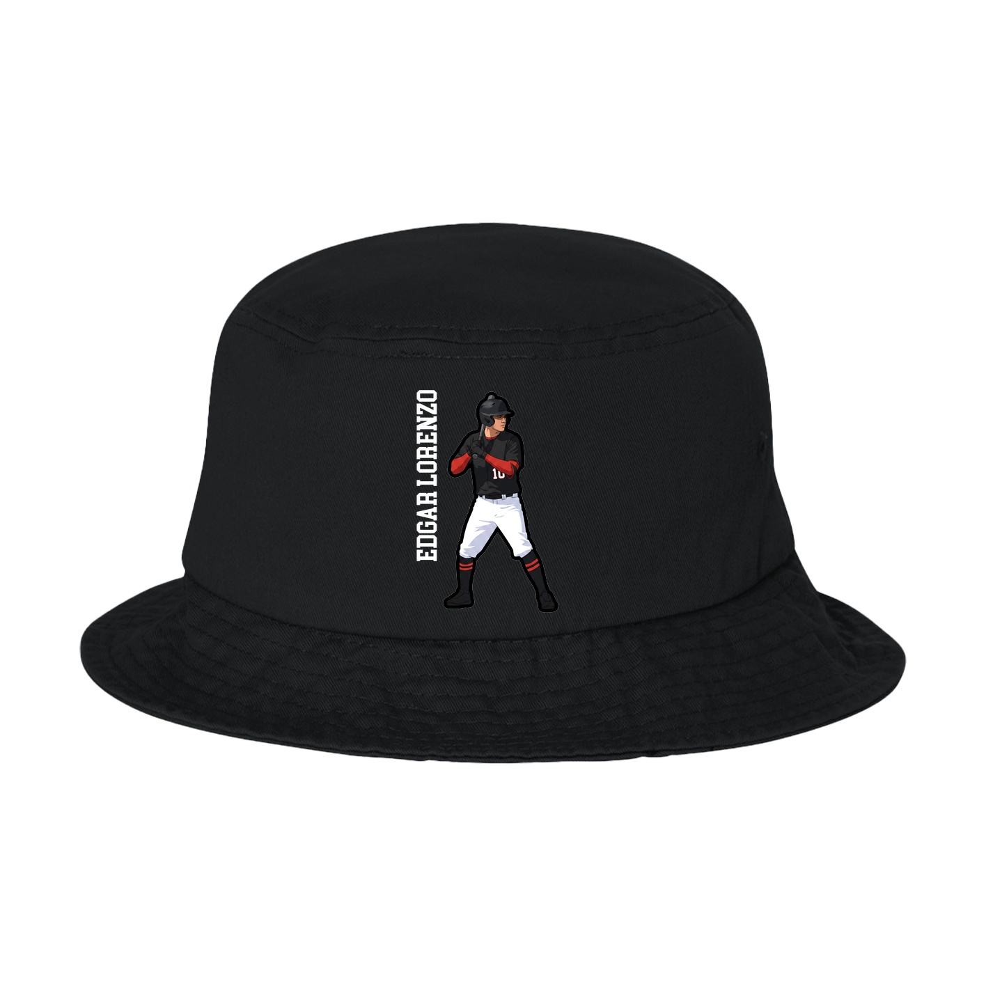 Bucket Cap — Name Vertical in Black